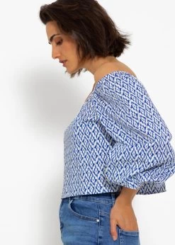 Schulterfreies Blusentop Mit Print - Blau -Sassyclassy sassyclassy schulterfreies blusentop mit print blau S4204E7045 6