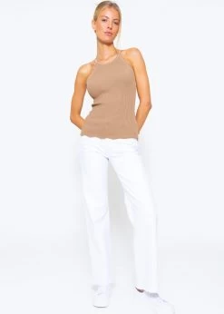 Strick Top Mit Bogenkante, Camel -Sassyclassy sassyclassy strick top mit bogenkante camel S3202B5523 3