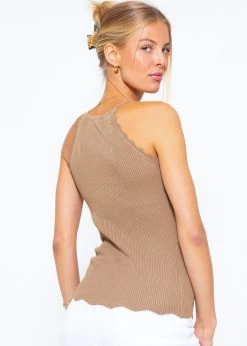 Strick Top Mit Bogenkante, Camel -Sassyclassy sassyclassy strick top mit bogenkante camel S3202B5523 4
