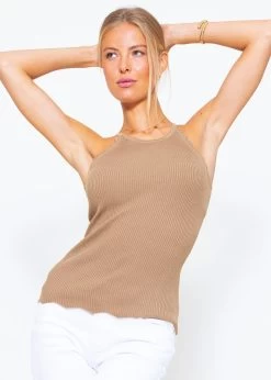 Strick Top Mit Bogenkante, Camel -Sassyclassy sassyclassy strick top mit bogenkante camel S3202B5523 9