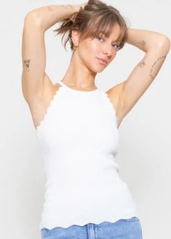 Strick Top Mit Bogenkante, Offwhite -Sassyclassy sassyclassy strick top mit bogenkante offwhite S3201B5354 2