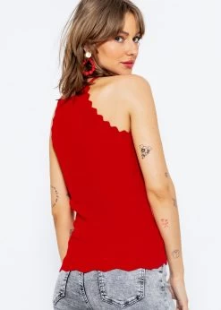 Strick Top Mit Bogenkante - Rot -Sassyclassy sassyclassy strick top mit bogenkante rot S4201T6776 1u9ZsnTh4hwn6m