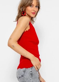 Strick Top Mit Bogenkante - Rot -Sassyclassy sassyclassy strick top mit bogenkante rot S4201T6776 2