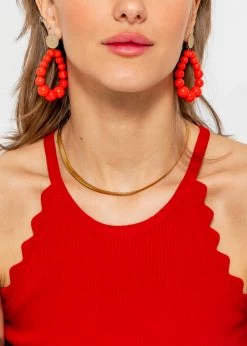 Strick Top Mit Bogenkante - Rot -Sassyclassy sassyclassy strick top mit bogenkante rot S4201T6776WPX2hvIfIaiHs