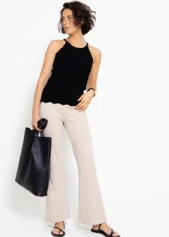 Strick Top Mit Bogenkante, Schwarz -Sassyclassy sassyclassy strick top mit bogenkante schwarz S3201B5355 3