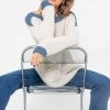 Strickpullover Mit Farbiger Blende - Offwhite-blau -Sassyclassy sassyclassy strickpullover mit farbiger blende offwhite blau S4203P6835 10
