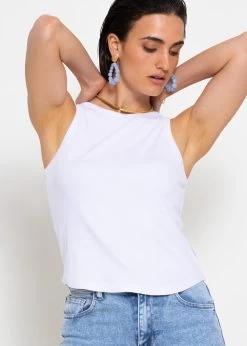Geripptes Tank Top - Weiß 10 Geripptes Tank Top - Weiß -Sassyclassy sassyclassy tank top weiss S4203T6904 3