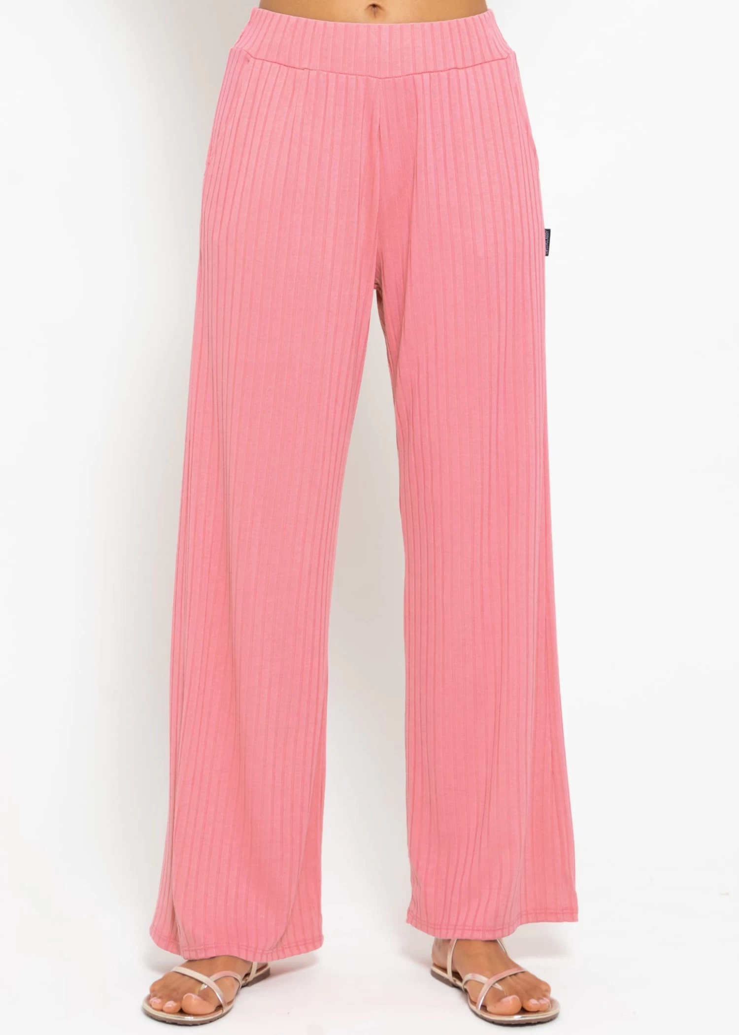 Weite, Gerippte Jerseyhose - Rosa 3 Weite, Gerippte Jerseyhose - Rosa