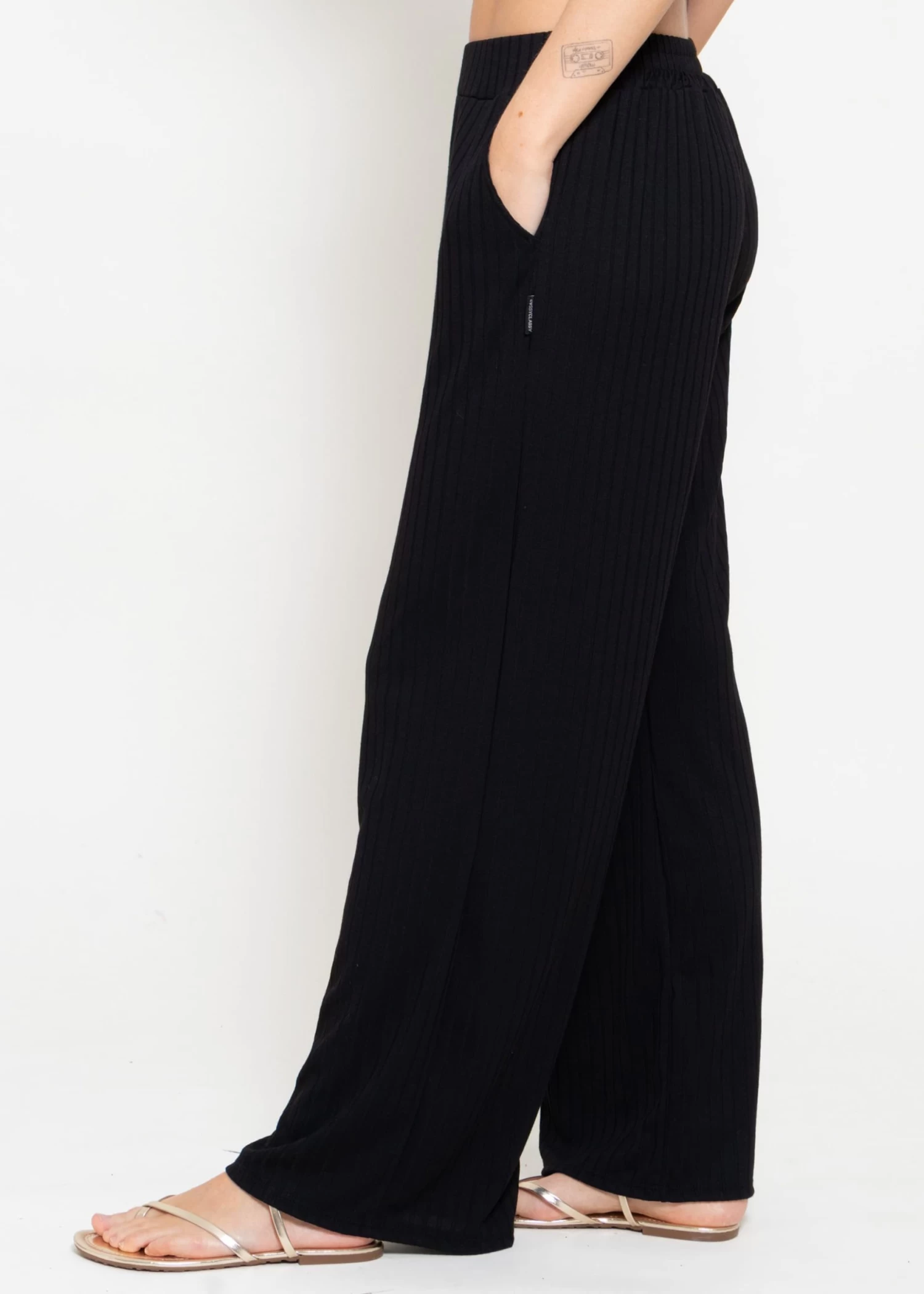 Weite, Gerippte Jerseyhose - Schwarz 5 Weite, Gerippte Jerseyhose - Schwarz – Bild 3