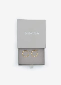 Wellenförmige Slim Creolen - Gold -Sassyclassy sassyclassy wellenformige slim creolen gold S3207A1428 17SNbydfTv8WW0