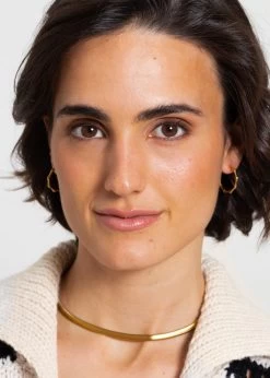 Wellenförmige Slim Creolen - Gold -Sassyclassy sassyclassy wellenformige slim creolen gold S3207A1428Pk3dVevadhEfb