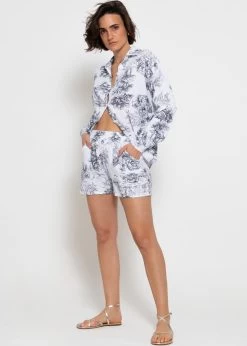 Oversize Musselin Bluse Mit Print - Dunkelblau 9 Oversize Musselin Bluse Mit Print - Dunkelblau -Sassyclassy ssassyclassy oversize musselin bluse mit print dunkelblau S4203E6883 3