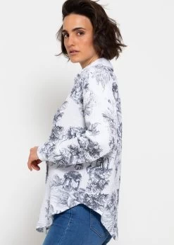 Oversize Musselin Bluse Mit Print - Dunkelblau 10 Oversize Musselin Bluse Mit Print - Dunkelblau -Sassyclassy ssassyclassy oversize musselin bluse mit print dunkelblau S4203E6883 4